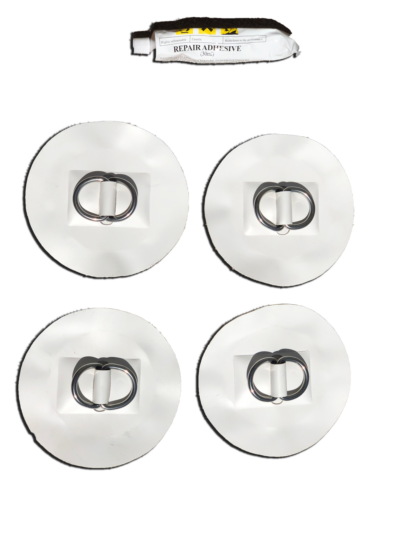Four small D-ring patches included with the inflatable boat bow bag