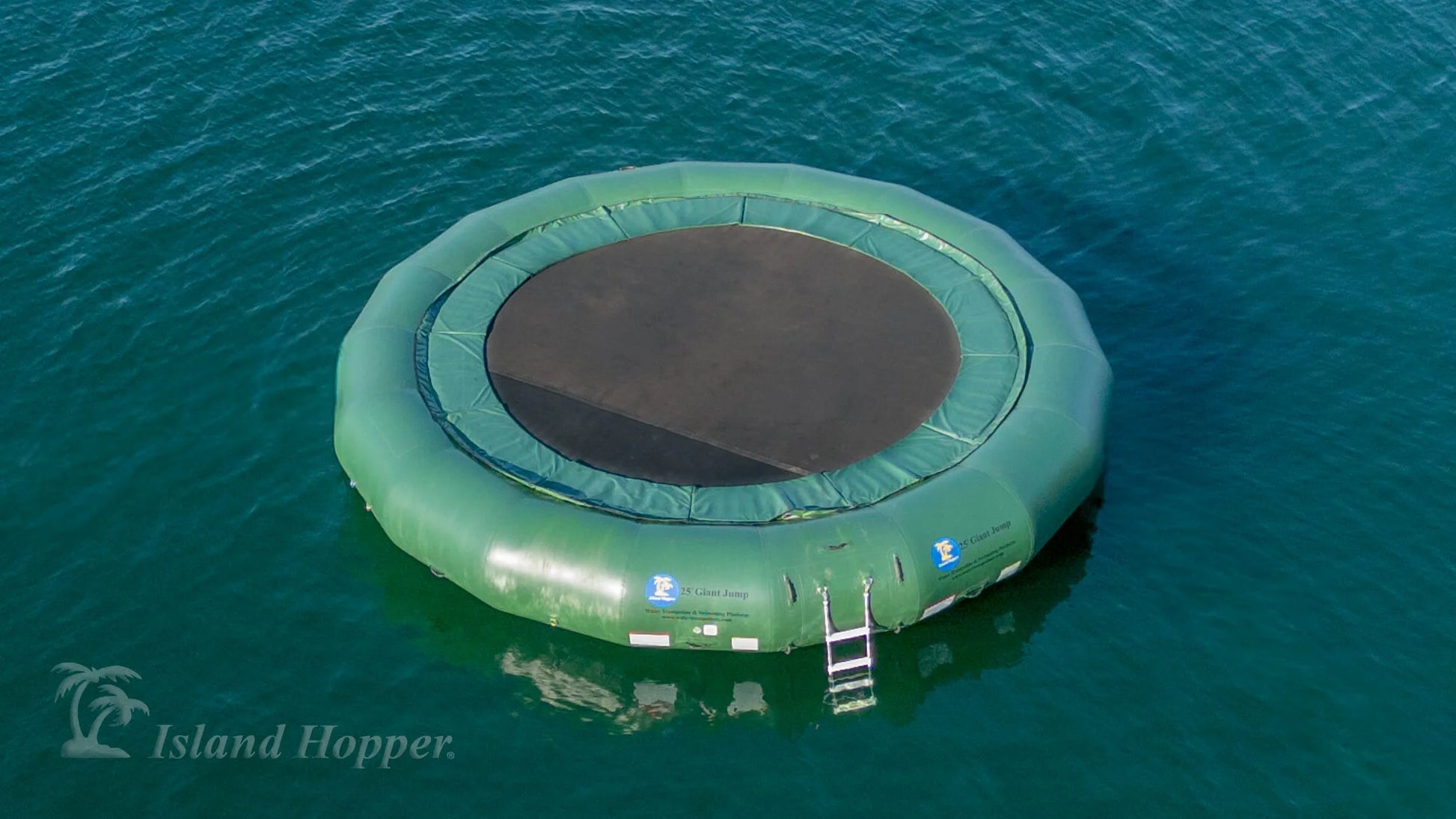 Island Hopper 25ft Giant Jump natural green water trampoline floating water trampoline for sale