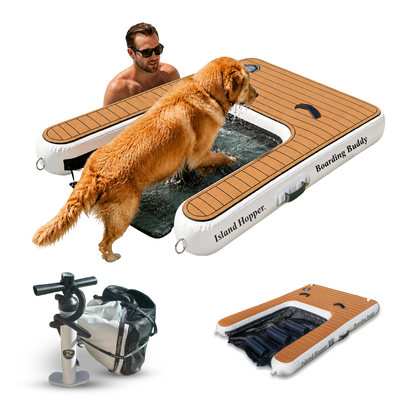 Island Hopper Boarding Buddy inflatable dock & swim platform for dogs and humans