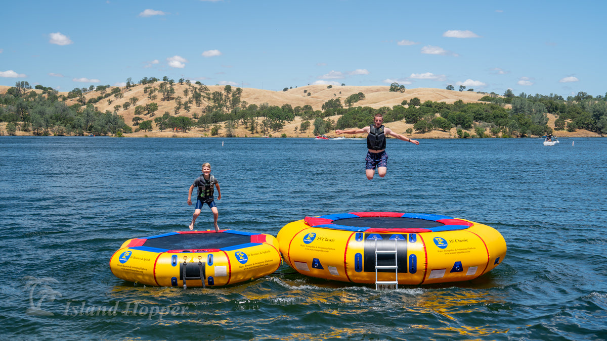 Lakeside Inflatables 10′ Lakeside Tropical Graphic Series Inflatable Floating Dock and Boun ...