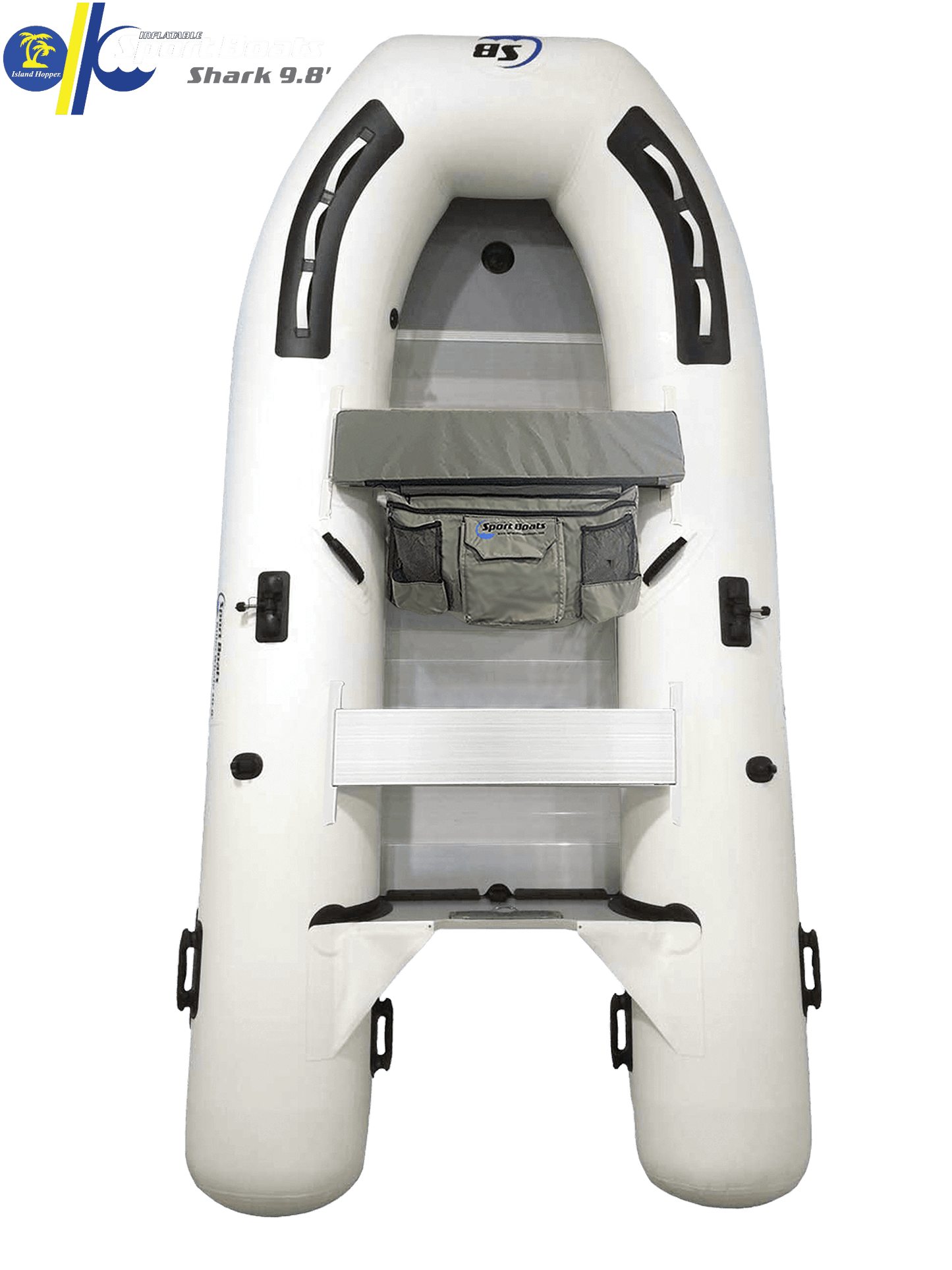 Shark 9.8 aluminum floor inflatable fishing boat — Island Hopper