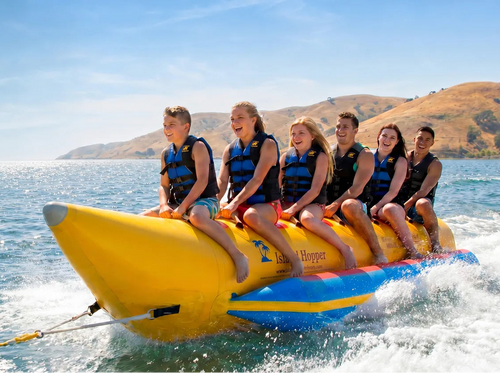 island Hopper 6 passenger inline towable banana boat tube for boating