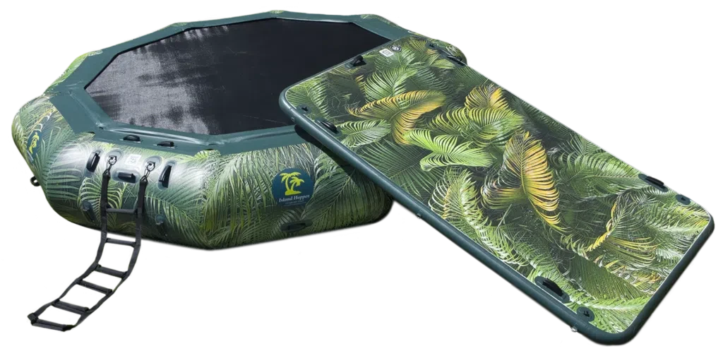 15’ Water Bouncer Lakeside Water Park with 1 Lakeside Platform/Slide