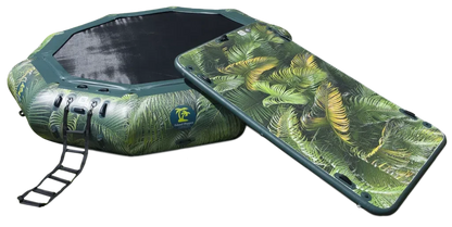 15’ Water Bouncer Lakeside Water Park with 1 Lakeside Platform/Slide