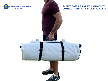 Island Hopper Mini Mate inflatable boat dock 32 lbs packed for marina locker or car trunk storage