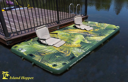10′ Lakeside Tropical Graphic Series Inflatable Floating Dock and Bouncer Slide