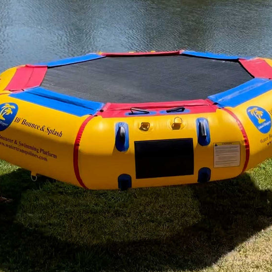 Island Hopper Bounce N Splash springless water trampoline water bouncer assembly video
