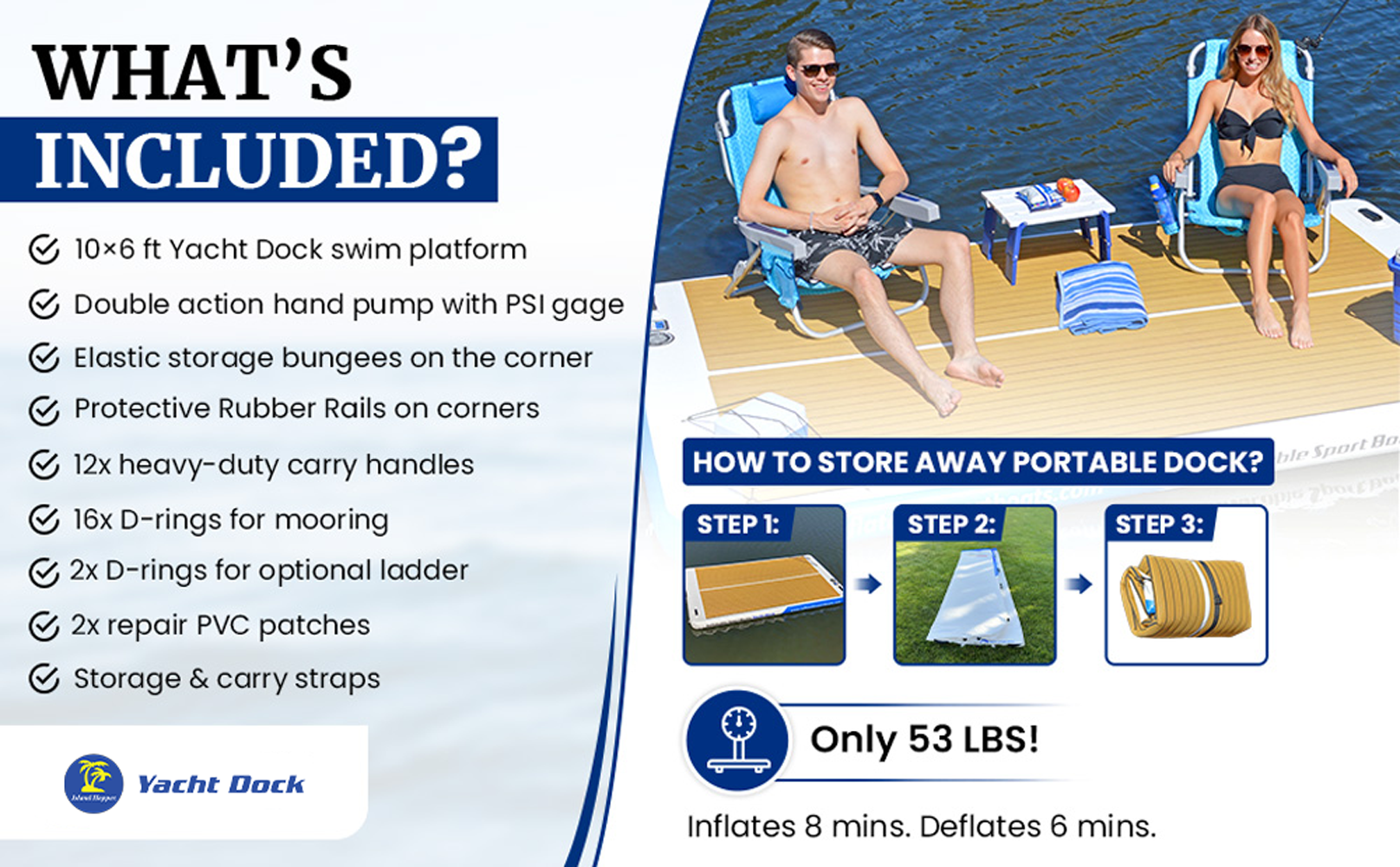 Island Hopper inflatable yacht dock inflatable boat dock whats included